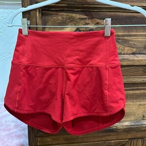 lululemon red shorts-NEVER WORN!
